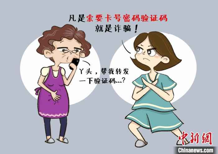 图为,胡诗尧所绘防骗宣传漫画 唐时杰 摄  武汉90后警花用系列漫画帮居民护住“钱袋子”